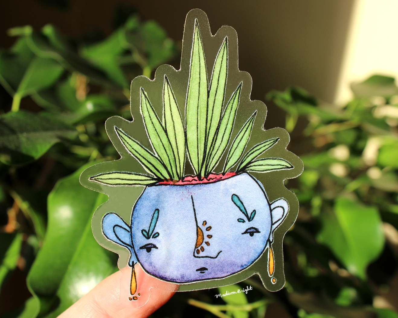 Awakened Plant Pot - Clear Waterproof Sticker