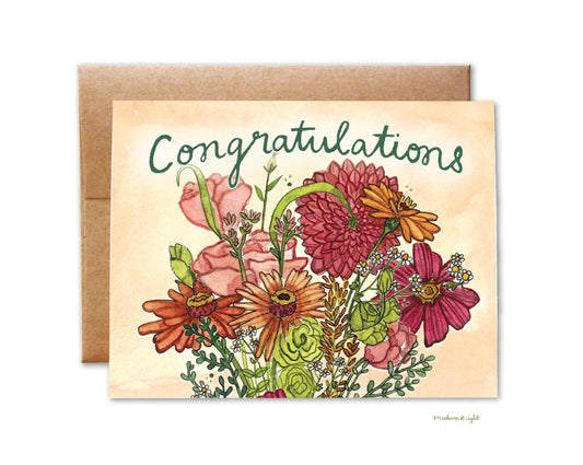 "Congratulations Bouquet" - Greeting Card