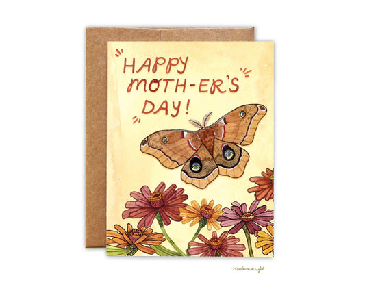 Happy Moth-er's Day (Polyphemus Moth) - Greeting Card