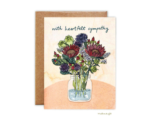 "With Heartfelt Sympathy" - Greeting Card