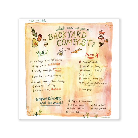 Backyard Compost - Watercolor Art Print