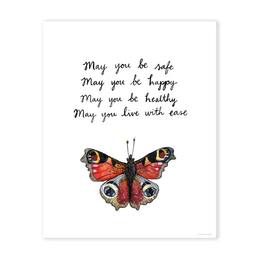 May You Metta Peacock Butterfly - Art Print
