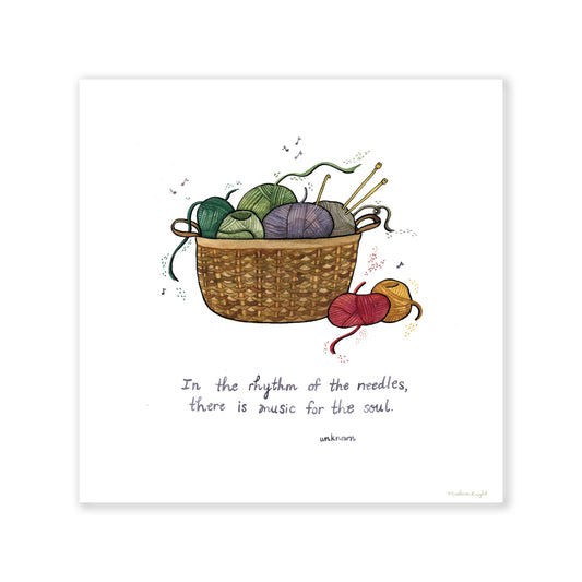 "Rhythm of the Needles" Knitting - Art Print