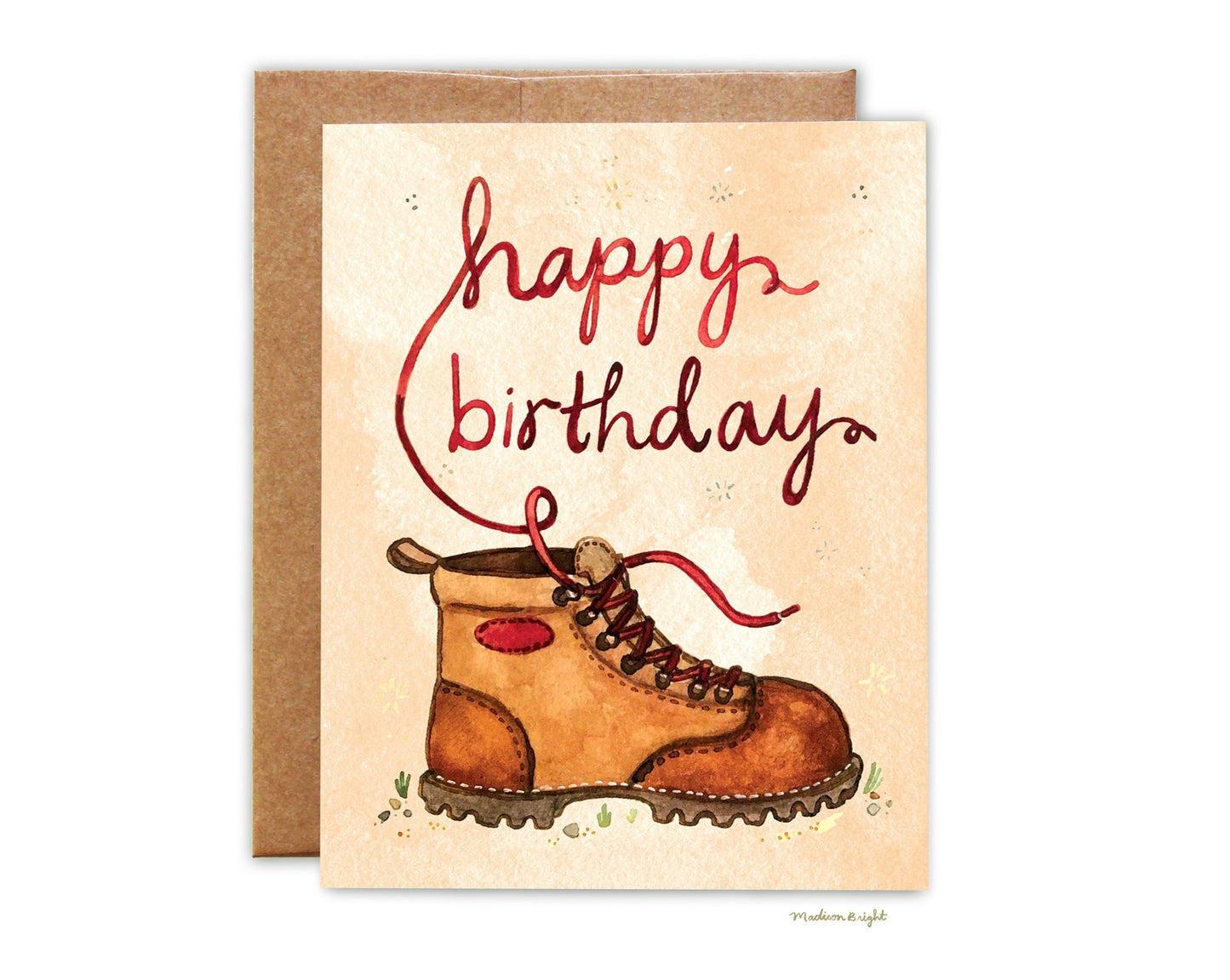Happy Birthday Hiking Boot - Greeting Card