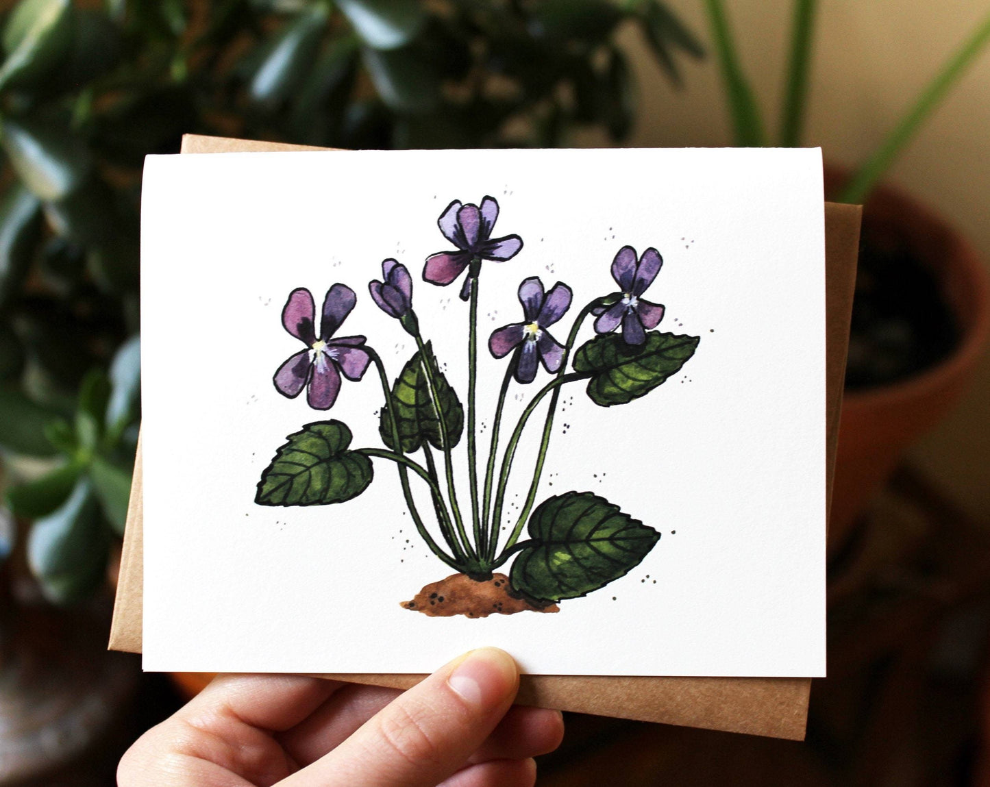 Wood Violets - Greeting Card