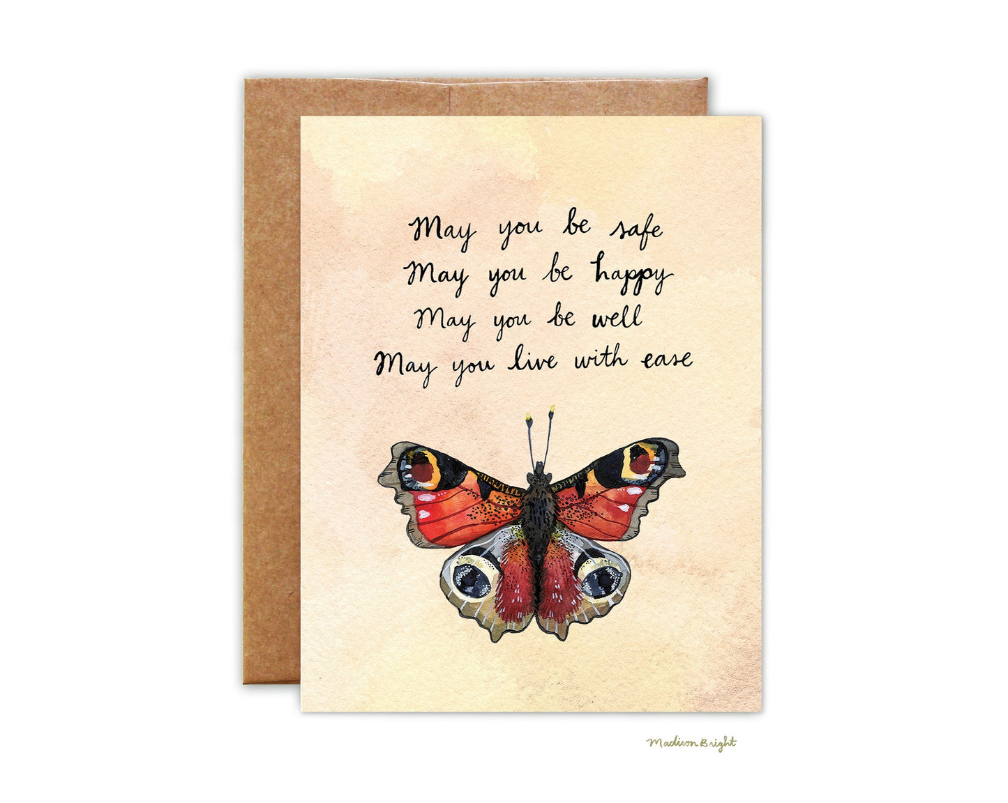 Lovingkindness Peacock Butterfly - Greeting Card