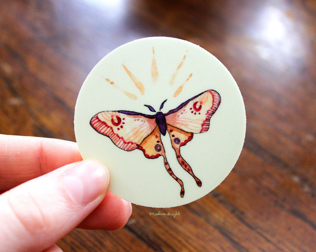 Moon Moth - Waterproof Sticker