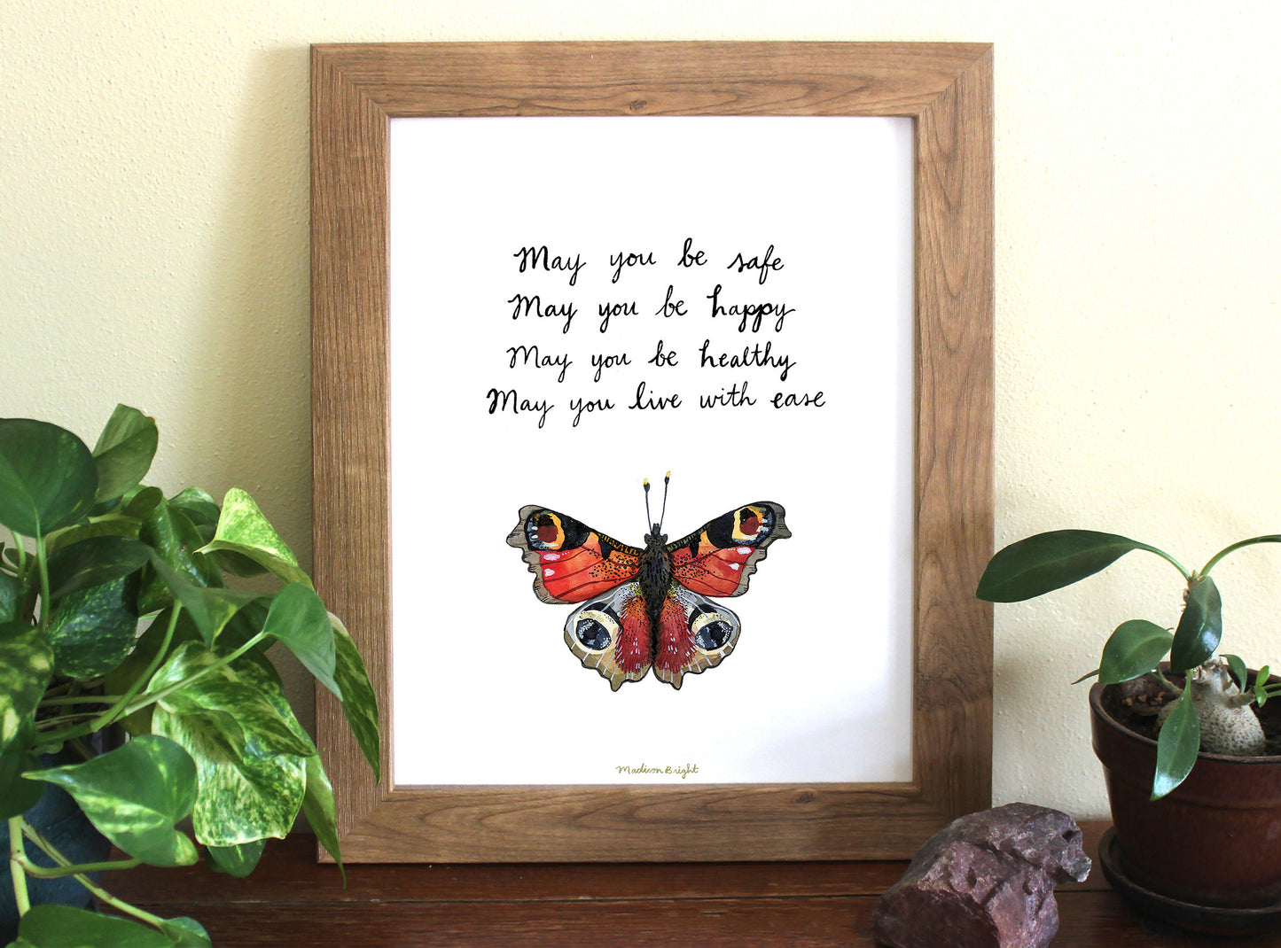 Lovingkindness Peacock Butterfly - Art Print