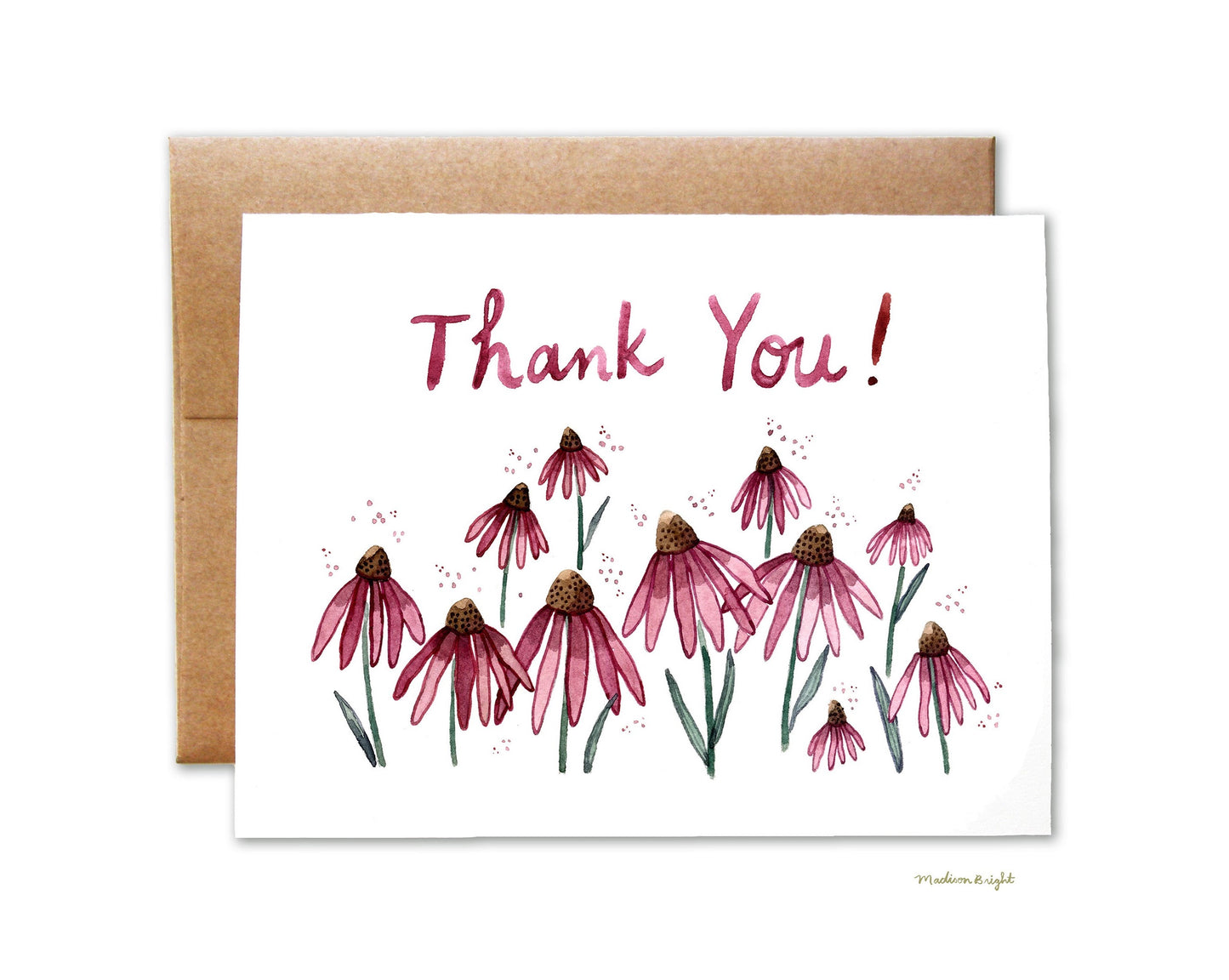"Thank You!" Echinacea Flowers - Greeting Card